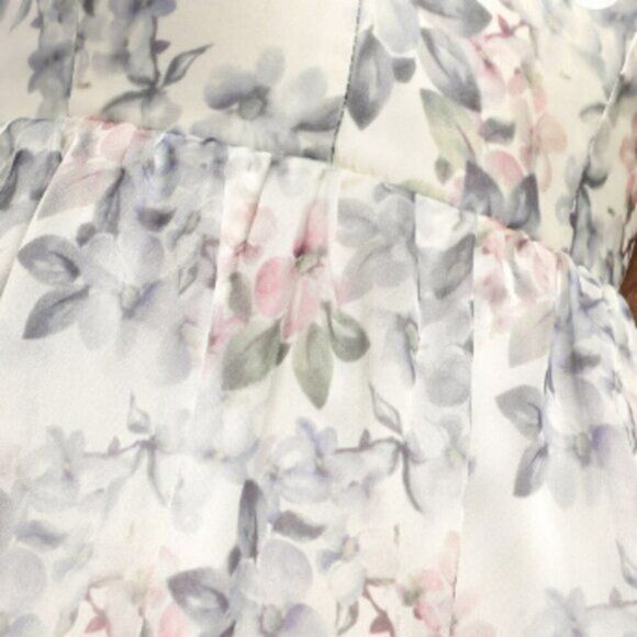 Lulus Women's Maxi‎ Dress Ivory Evening Party Floral Print Medium NEW - Picture 3 of 3